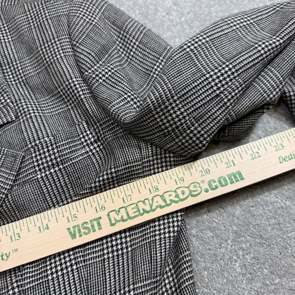Valentino Miss V Vintage Blazer Glen Plaid Wool Italy Sz 12 Corporate Goth 90s - Picture 14 of 16